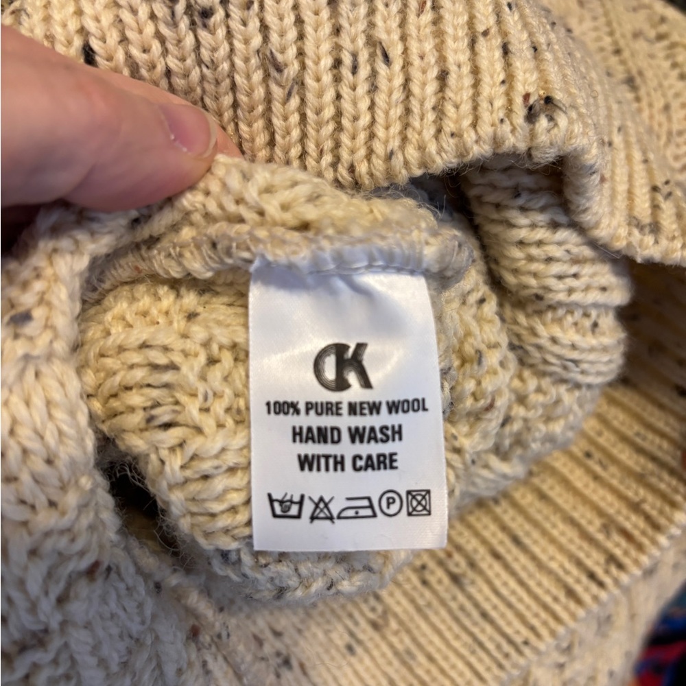 Vintage Fisherman’s Sweater 100% wool cable knit,made in Ireland oversized m - Picture 6 of 10